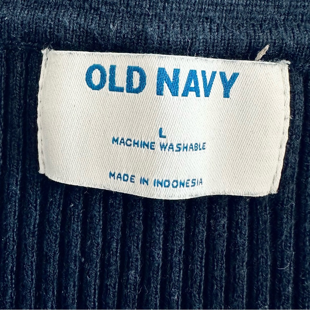 Old Navy Sleeveless Rib-Knit Striped Cropped Polo Collared Top Navy White Size L - Picture 7 of 12